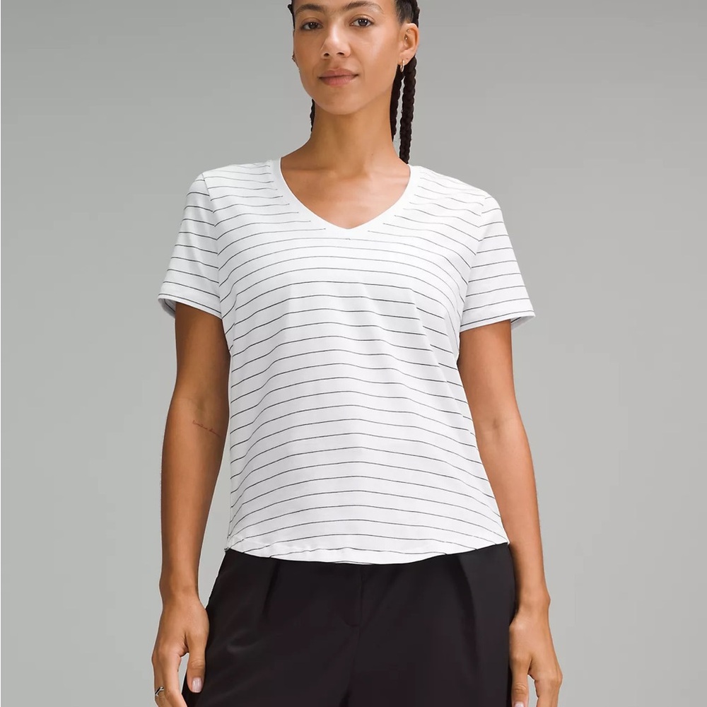 Lululemon Athletica Love Tee White and Black Striped